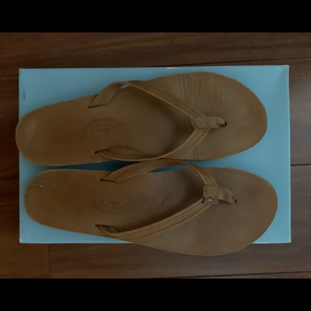 RAINBOW FLIP FLOPS - Tan/Brown - Good Condition-Womens Size 8.5-$30